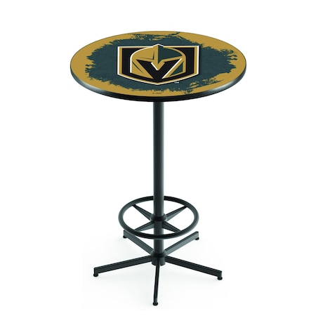 Holland Bar Stool Co 42" Black Vegas Golden Knights Pub Table, 28" dia. Top L216B4228LVGdKn